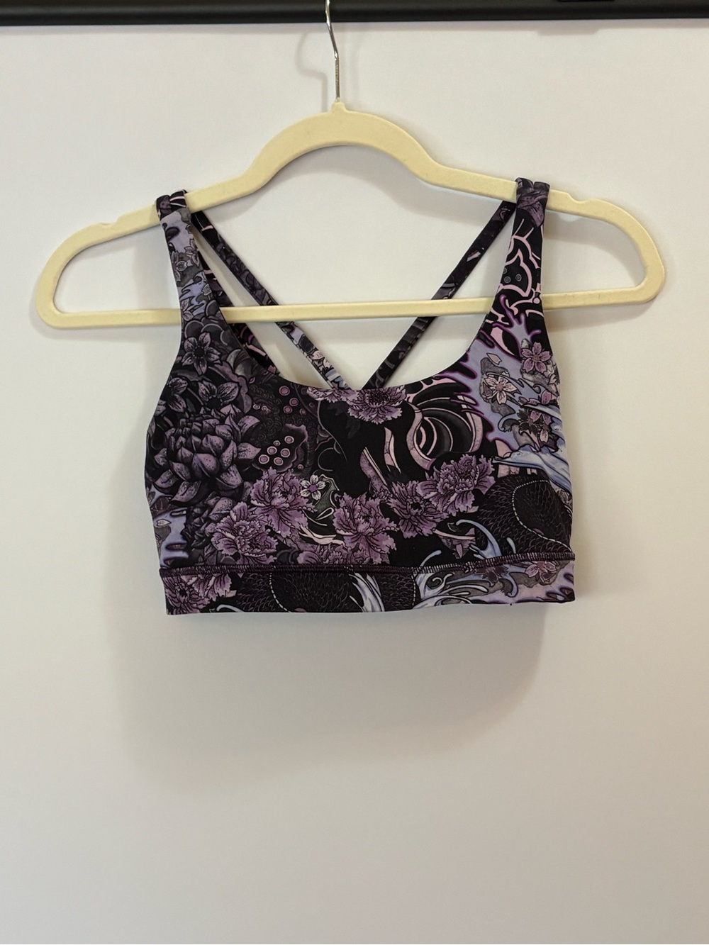 lululemon athletica Purple Floral Strappy Sports Bra